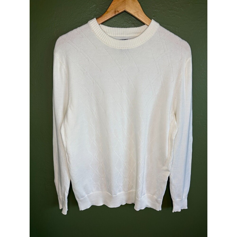 Official Champions Tour PGA Men's Medium Sweater White Diamond 100% Cotton Golf